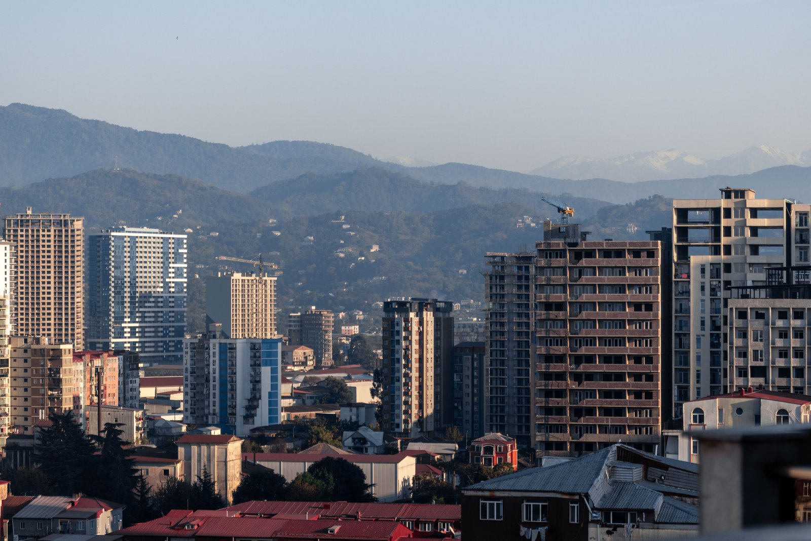 Batumi, Georgia - september 2023: High-rise buildings in Batumi